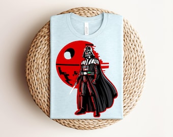 Darth Vader Death Star T-Shirt, Sith Lord Star Wars Graphic Tee, Heather Red Galactic Empire Shirt, Dark Side Movie Fan Gift
