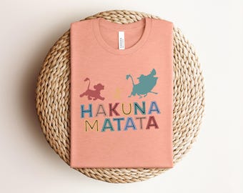 Hakuna Matata Shirt, Vintage Lion King Tee, Animal Kingdom Family Vacation T-shirt, Cute Simba Timon Pumbaa Retro Graphic Apparel