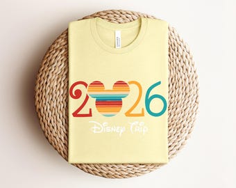 Retro Disney Trip 2026 Shirt Vintage Mickey Ears Tee Disneyland Family Vacation Tshirt Disney World Bound Group Matching Shirts Custom Gift