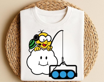 Lakitu Cloud T-Shirt, Retro Gaming Graphic Tee, Mario Kart Shirt, Gamer Gift Idea, Vintage 90s Gaming Top, Lakitu Shirt