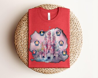 Pink Princess Castle PNG, Magical Fairytale Sublimation Design, Girl Birthday Shirt Graphic, Princess Clipart Digital Download