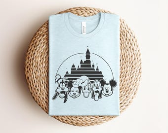 Disney Castle Shirt, Mickey and Friends Tee, Goofy Minnie Donald Pluto Mickey Graphic, Disney Trip 2026, Family Vacation, Prism Mint Shirt