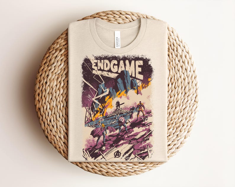 Avengers Endgame Shirt, Retro Superhero Tee, Captain America Thor Iron Man Thanos Graphic, Marvel Fan Gift, Prism Natural Apparel immagine 6