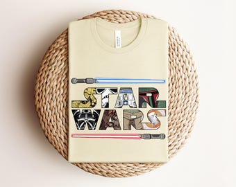 Star Wars Shirt Lightsaber Tee Darth Vader Chewbacca Boba Fett Tshirt Disney Trip 2026 Family Vacation Group Matching Shirts