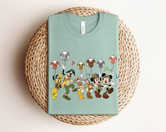 Disney Safari Shirt, Mickey Minnie Vacation Tee, Animal Kingdom Family Trip T-shirt, Disney Balloon Graphic Apparel, Cute Pluto