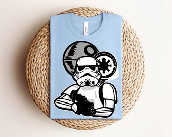 Stormtrooper T-Shirt, Galactic Empire Graphic Tee, Death Star Sci-Fi Shirt, Vintage Retro Space Soldier Top, Cute Movie Trooper Outfit