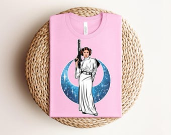Princess Leia T-Shirt, Space Rebel Alliance Tee, Sci-Fi Classic Warrior Shirt, Vintage Retro Galaxy Top, Cute Movie Graphic Tee
