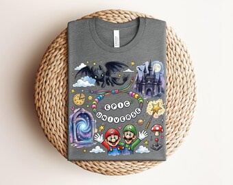 Epic Universe Shirt Universal Studios Vacation Tee Mario Luigi Toothless Dragon Tshirt Theme Park Trip 2026 Matching Family Group Shirts