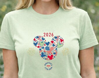 Camiseta Disney Daddy 2026, Camiseta patriótica de Mickey Head del 250 aniversario de EE. UU., Camiseta de viaje de vacaciones familiares 2026, Camiseta a juego para papá del 4 de julio