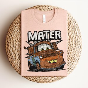 Tow Mater Shirt, Pixar Cars Tee, Disney Trip 2026, Family Vacation, Retro Radiator Springs Racing Graphic Shirt, Heather Prism Lilac Tee image 10