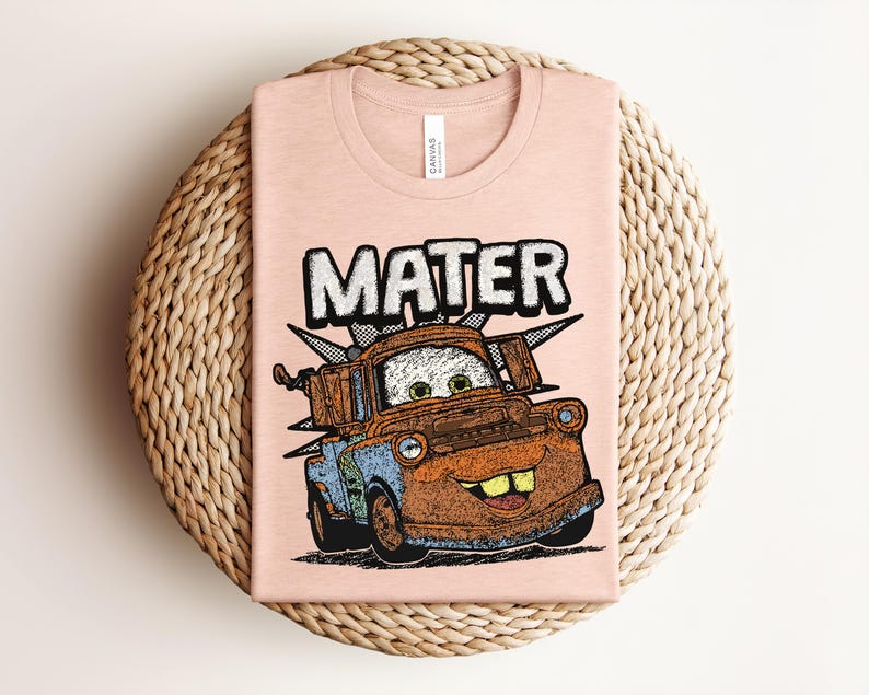 Tow Mater Shirt, Pixar Cars Tee, Disney Trip 2026, Family Vacation, Retro Radiator Springs Racing Graphic Shirt, Heather Prism Lilac Tee image 10