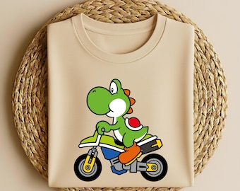 Yoshi T-Shirt, Retro Gaming Graphic Tee, Mario Kart Shirt, Gamer Gift Idea, Vintage 90s Gaming Top, Yoshi Shirt