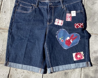 Time and True size 16 shorts, adorned with a heart motif.