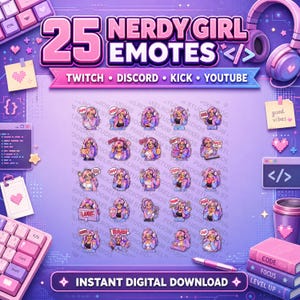 Nördiga tjej-emotepaket för Twitch och Discord | 25 söta spelreaktioner bild 2