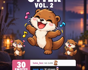 Discord用カワウソTwitchエモートVol.2 | サブバッジ30個パック＋チャンネルポイント