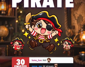 Discord用海賊Twitchエモート｜サブスクライバーバッジ＋チャンネルポイント付き30個パック