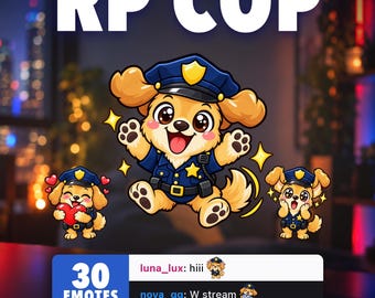 RP警察Twitchエモート（Discord用）｜サブバッジ＋チャンネルポイント付き30個パック