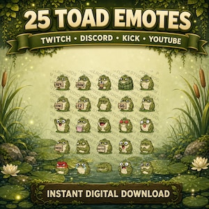 Toad Emote Pack för Twitch och Discord | 25 söta streamerreaktioner bild 2