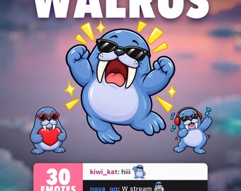 Discord用セイウチTwitchエモート｜サブスクライバーバッジ30個パック＋チャンネルポイント
