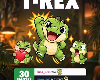 Discord用T-Rex Twitchエモート | サブスクライバーバッジ30個パック + チャンネルポイント