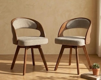 Silla moderna artesanal de 45 cm de altura | Cómoda silla auxiliar con reposabrazos de 79 cm de altura | Elegante silla giratoria auxiliar | Asientos contemporáneos para el hogar