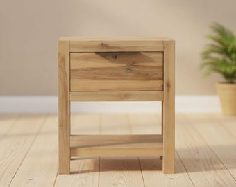 Nightstand with Drawer and Shelf, Rustic Bedside Table, Natural Warm Tone, Night Table, End Table, Bedroom Storage, Housewarming Gift