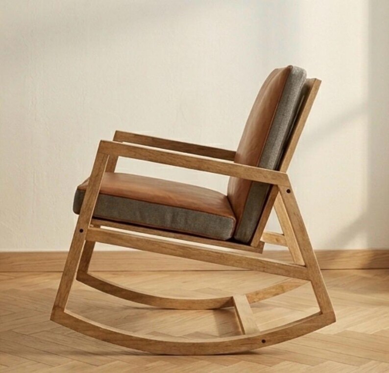 Minimalist Rocking Chir Handcrafted Wood Rocking Chair | Mid-century Modern Nursery Glider ...