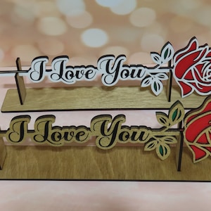 I love you rose, Forever Rose, Wooden Rose, Wood Rose, Valentine Rose Gift, Mothers Day Gift, Anniversary Gift for Her, Wedding Gift for him