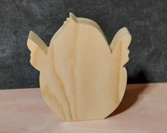 poussin de Pâques en bois inachevé dans l'oeuf, forme de poussin de Pâques en bois, découpe de plateau de niveau de Pâques, plateau de niveau de Pâques bricolage, décor de lapin de Pâques inachevé