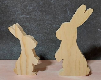 10 or 20 unfinished wood Easter bunny, wooden Easter bunny, wooden Easter tier tray cutouts, DIY Easter tier tray, Unfinished Easter decor
