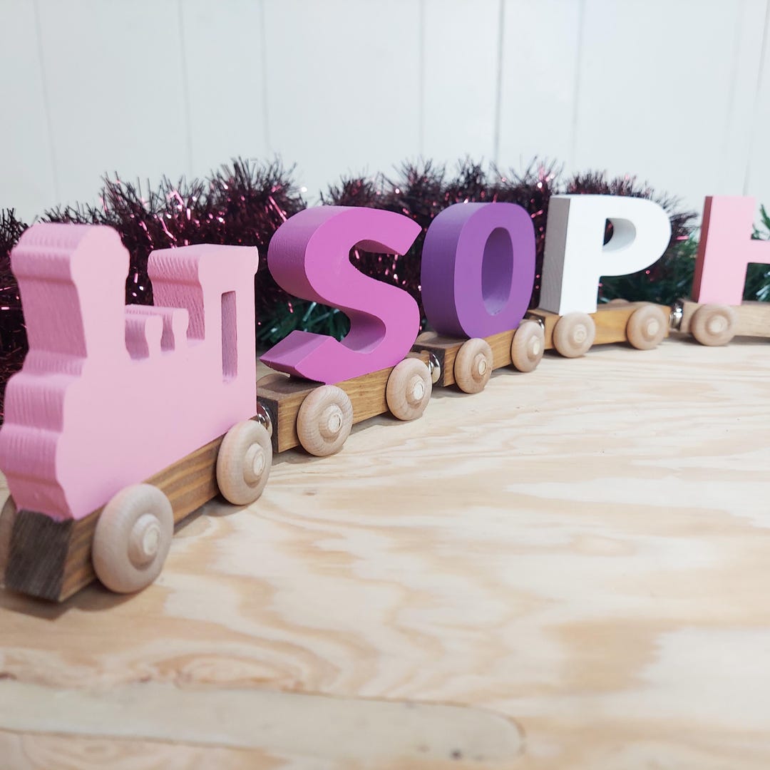 Train Letter Rack Personalized Train for Girls. Kids Letter Train Name Puzzle. Child's ...
