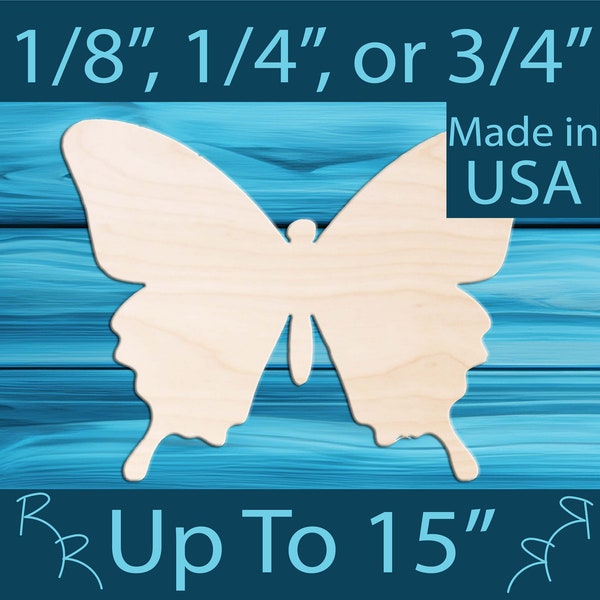 Unfinished wood butterfly cutout shape. Laser cut wooden summer craft. Paint n Sip party activity. DIY tier tray door signs. Kids wood craft