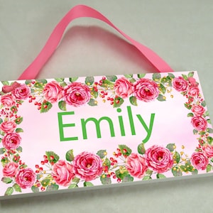 Kids Door Sign, Childs Door Sign, Kids Name Sign, Girls Name Sign, Kids Door Hanger, Childs Door Hanger, Girls Door Sign, Flower Wall Art
