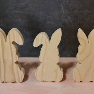 unfinished wood Easter bunny, wooden Easter bunny, wooden Easter tier tray cutouts, DIY Easter tier tray, Unfinished Easter decor