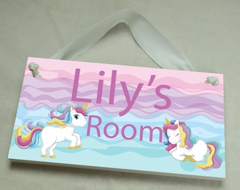 Kids Door Sign, Childs Door Sign, Kids Name Sign, Girls Name Sign, Kids Door Hanger, Childs Door Hanger, Girls Door Sign, Unicorn Wall Art