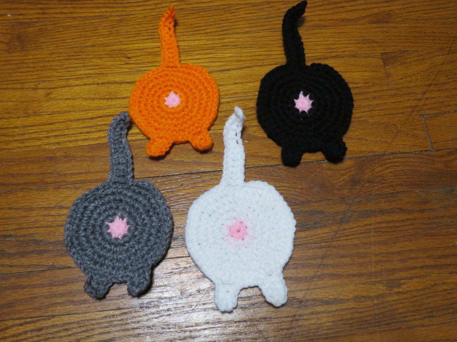 Kitty Butt Coaster, Set of 4, Cat Butt Coaster, Kitty Coaster, Cat Co…