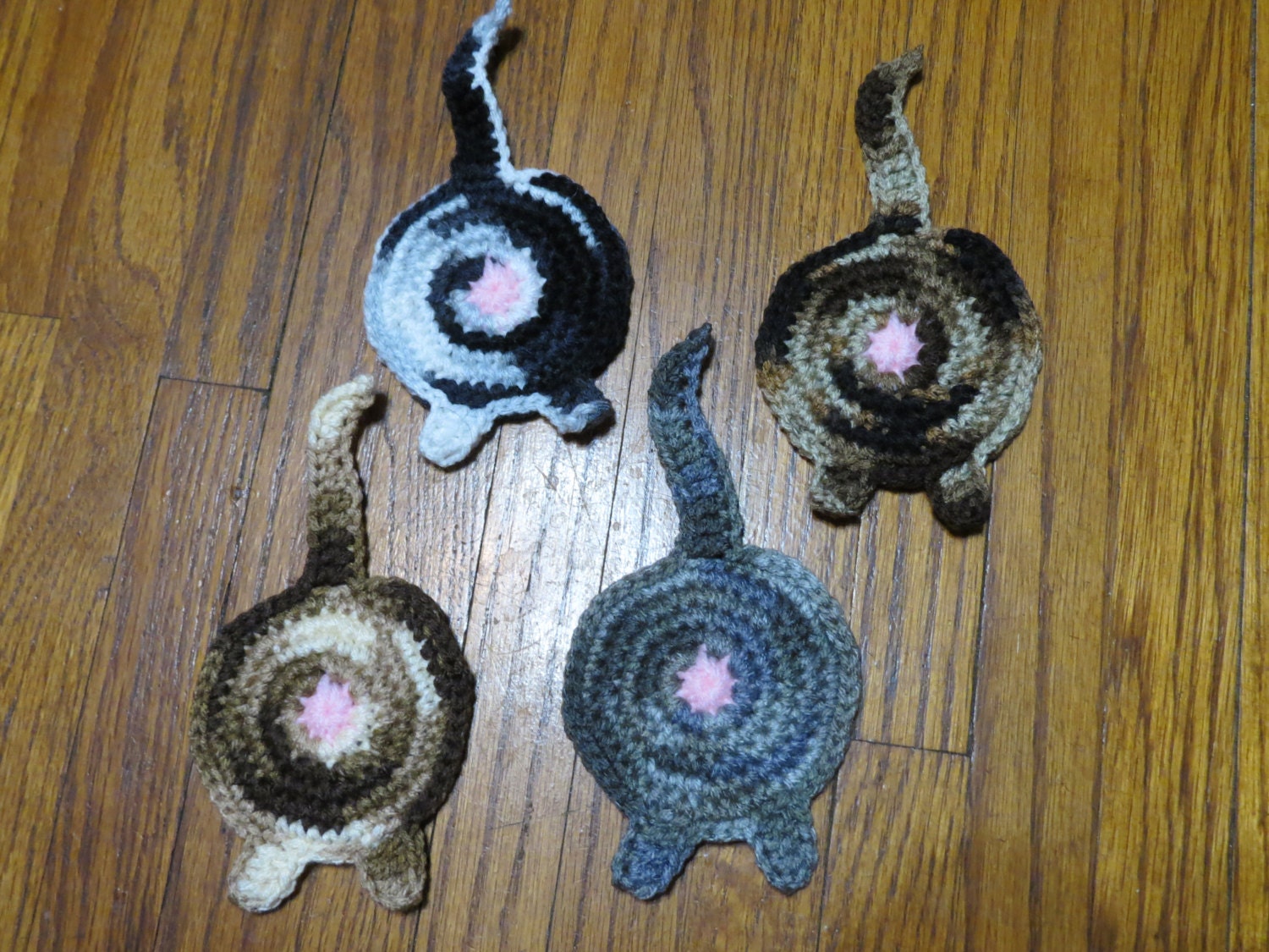 Kitty Butt Coaster, Set of 4, Cat Butt Coaster, Crochet Coaster, Cat …