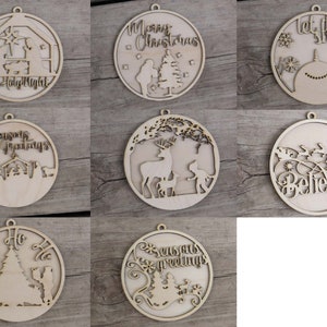 3D Ornament Joy 4 Pieces Laser Cut Out Unfinished ORN183 3D Ornament Joy 4 Pieces Laser Cut Out Unfinished ORN183