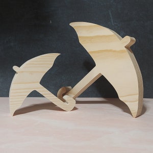 unfinished wood umbrella, free standing wooden umbrella, wood Spring tier tray cutouts, DIY Summer tier tray, Unfinished umbrella decor
