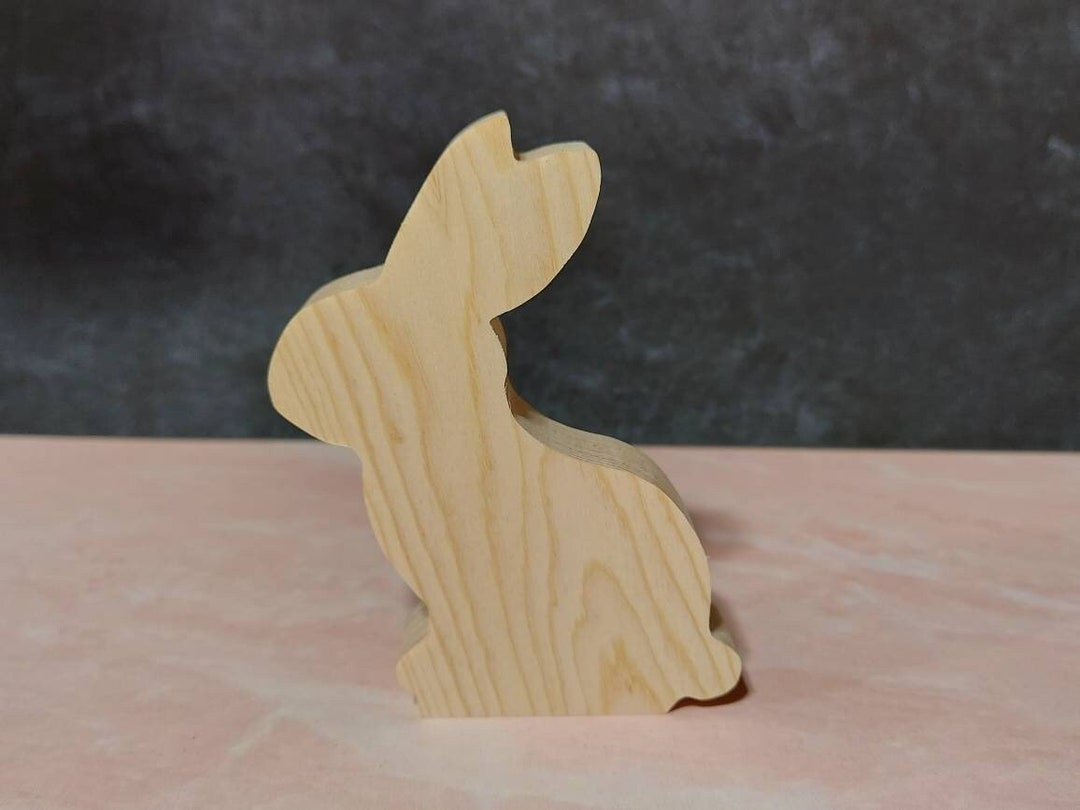 Unfinished Wood Easter Bunny, Wooden Easter Bunny, Wooden Easter Tier