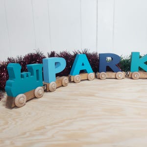 Personalized train for kids. Boys letter train. Child&#39;s personalized alphabet train birthday gift. Girls wooden train. Name puzzle