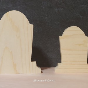 unfinished wood tombstone, wooden gravestone, wooden Halloween tier tray cutouts, DIY Halloween shape, Unfinished Halloween cutout