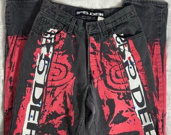 Sp5der Worldwide x Levi's Painted Moto Jeans Reworked Vintage y2k
