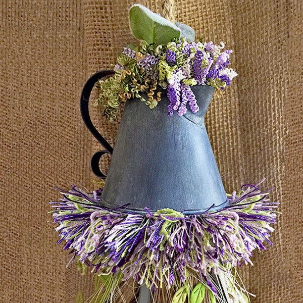 Large French Country Tassel - French Lavender Tassel - Rustic Home Decor - Large Drapery Tassel -  Pewter Home Decor - Watering Can Tassel