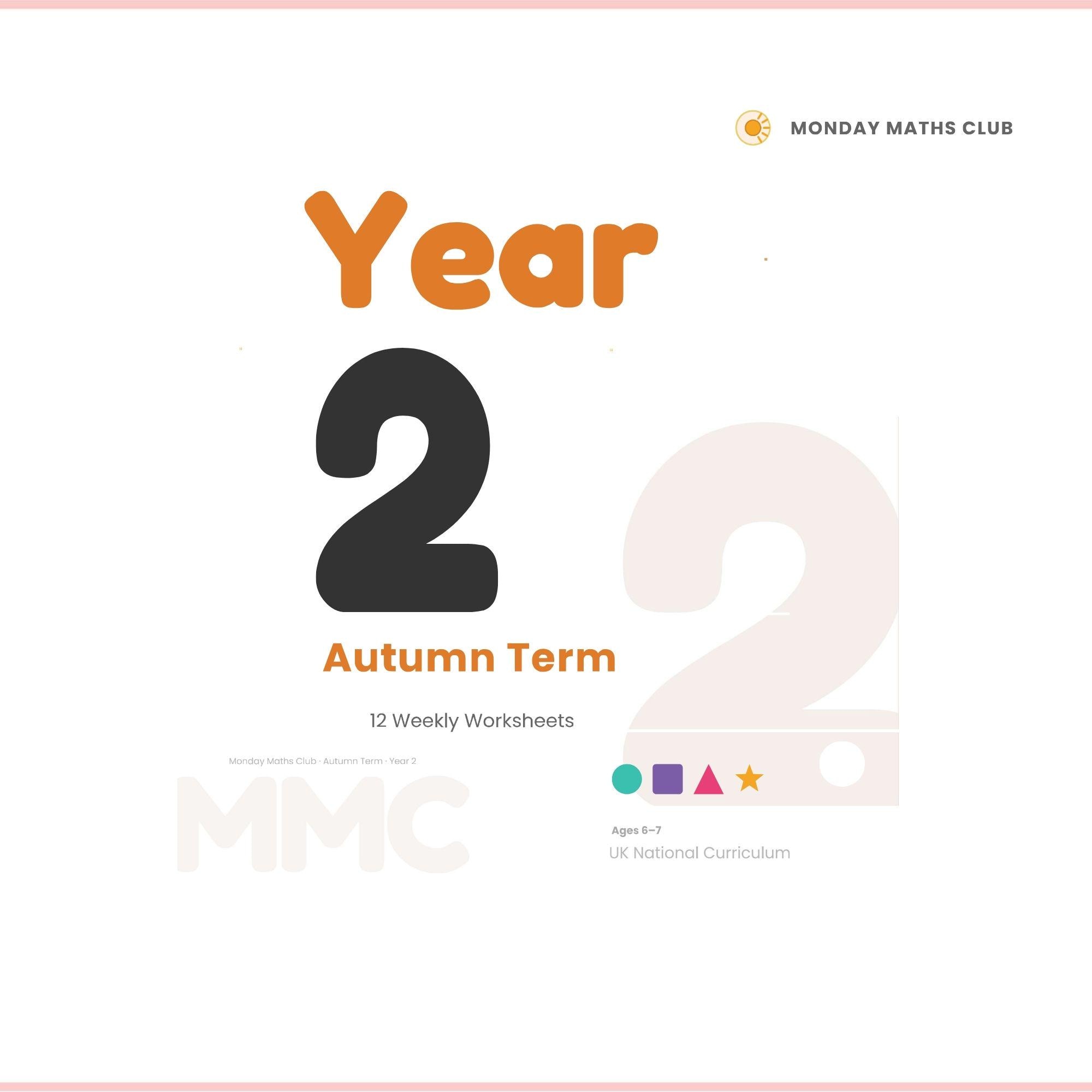 Year 2 Maths Workbook Autumn Term | KS1 Printable Worksheets | UK ...