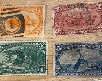 1898 Trans-Mississippi Exposition Issue Stamps 1, 2, 4, 5  Cent (Lot of 4)