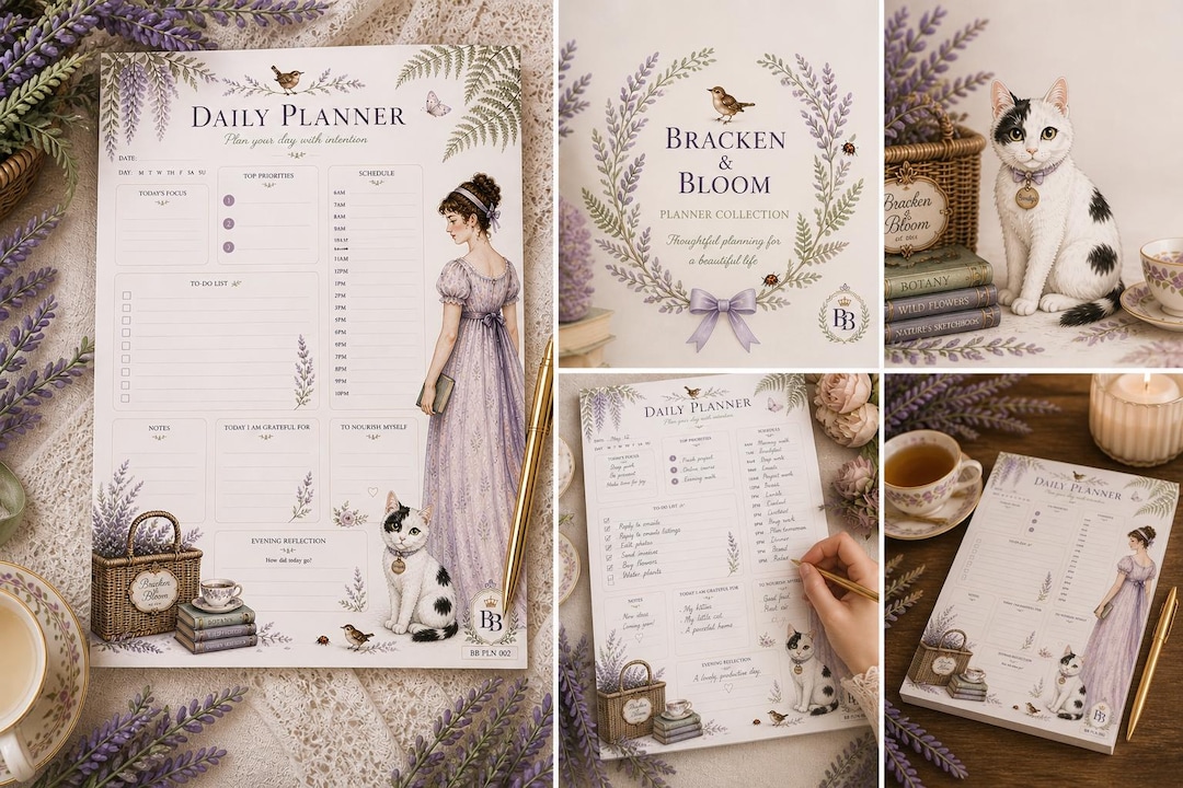 Floral Daily Planner Printable, Cottagecore Botanical PDF (A4 Instant ...