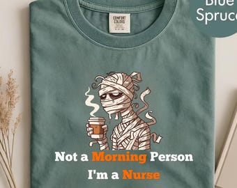 Halloween Mummy Nurse Shirt, Funny Coffee RN Tee, Spooky Healthcare Life T-Shirt