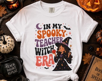 Spooky Teacher Witch Era Shirt, Retro Halloween Comfort Colors Tee