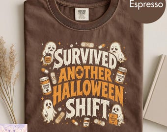 Survived Another Halloween Shift Nurse Shirt, Comfort Colors Spooky Tee